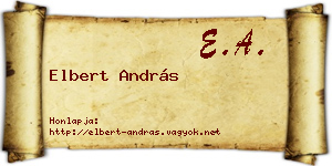 Elbert András névjegykártya